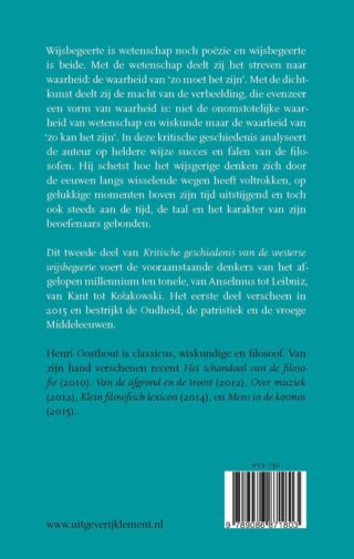 Kritische geschiedenis van de westerse wijsbegeerte - achterkant