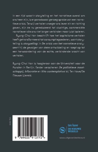 De crisis van het narratieve - achterkant