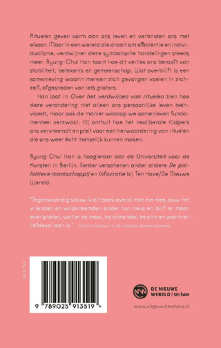 Over het verdwijnen van rituelen - achterkant